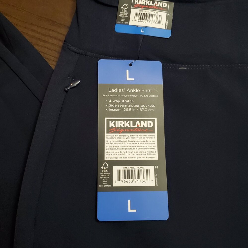 NWT Kirkland Navy Ladies ankle pant size Large - Picture 3 of 3